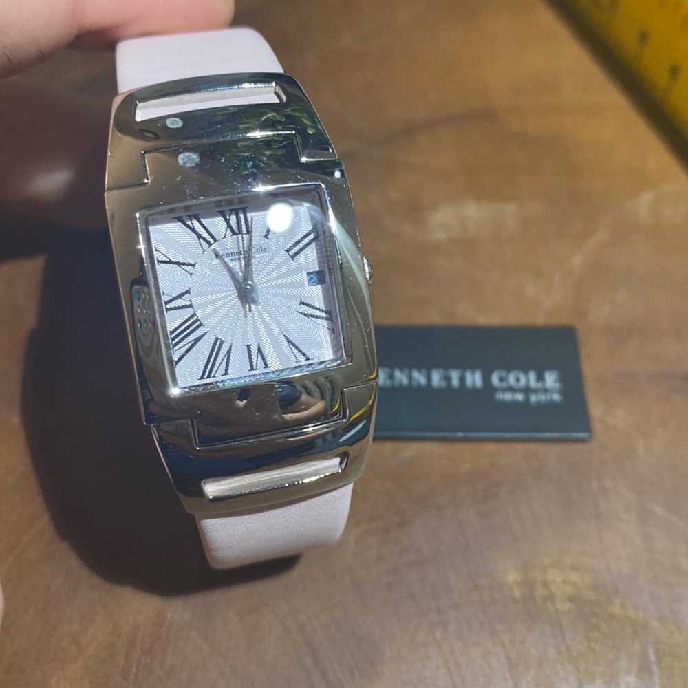 Kenneth Cole Pink Leather Square Watch